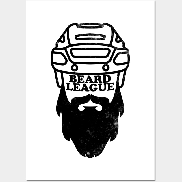 Beard League - Playoff Hockey (black version) Wall Art by toadyco